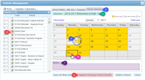 Manage School Calendar