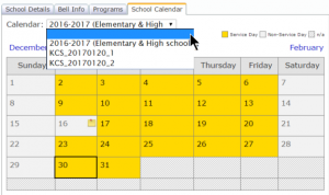 Revert School Calendar